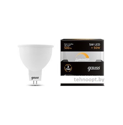 Светодиодная лампа Gauss GU5.3 5Вт 2700K (диммируемая) [101505105-D]