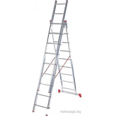 Лестница-стремянка Новая высота NV 223 алюминиевая трёхсекционная 3x10 ступеней