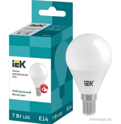 Светодиодная лампа IEK ECO G45 E14 7 Вт 4000 К