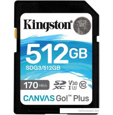 Карта памяти Kingston Canvas Go! Plus SDXC 512GB
