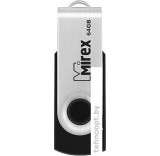 USB Flash Mirex Swivel Rubber 64GB (черный/серебристый)