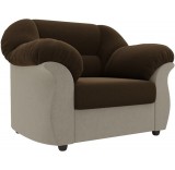 Интерьерное кресло Лига диванов Карнелла 105843 (микровельвет, коричневый/бежевый)