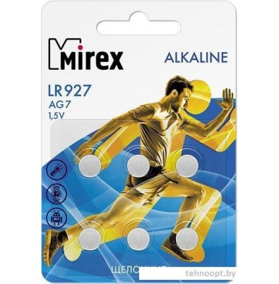 Элементы питания Mirex LR927 (AG7) Mirex блистер 6 шт. 23702-LR927-E6