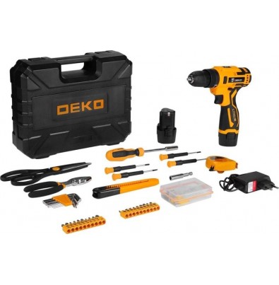 Дрель-шуруповерт Deko Banger SET 93 063-4168 (с 2-мя АКБ, кейс, набор оснастки)
