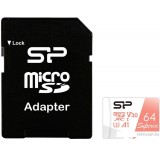 Карта памяти Silicon-Power Superior A1 microSDXC SP064GBSTXDV3V20SP 64GB (с адаптером)