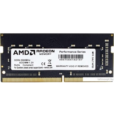Оперативная память AMD Radeon R7 Performance 16GB DDR4 SODIMM PC4-21300 R7416G2606S2SUO