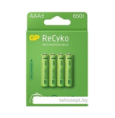 Аккумулятор GP ReCyko AAA 650mAh 4шт