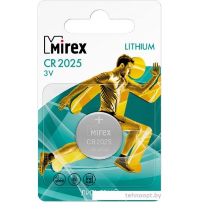 Батарейка Mirex CR2025 литиевая блистер 2 шт 23702-CR2025-E2