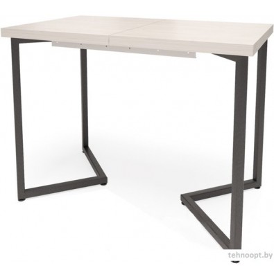 Кухонный стол Millwood Лофт Лондон Л 110-150x70x76 (дуб белый Craft-металл черный)