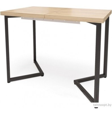 Кухонный стол Millwood Лофт Лондон Л 110-150x70x76 (дуб золотой Craft-металл черный)