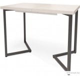 Кухонный стол Millwood Лофт Лондон Л 120-160x80x76 (дуб белый Craft-металл черный)