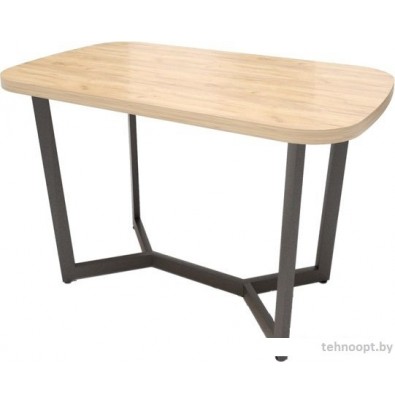 Кухонный стол Millwood Лофт Мюнхен Л 180x90x75 (дуб золотой Craft-металл черный)