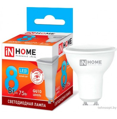 Светодиодная лампочка In Home LED-JCDRC-VC 8Вт 230В GU10 4000К 720Лм 4690612023441