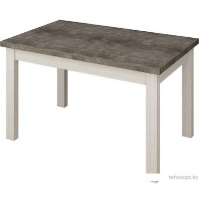 Кухонный стол Senira Кастусь 110-145x70 (бетон/белый)