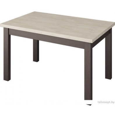 Кухонный стол Senira Кастусь 110-145x70 (дуб выбеленный/венге)