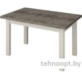 Кухонный стол Senira Кастусь 120-160x75 (бетон/белый)
