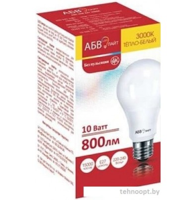 Светодиодная лампочка АБВ LED лайт Standart A60 10W E27 3000К