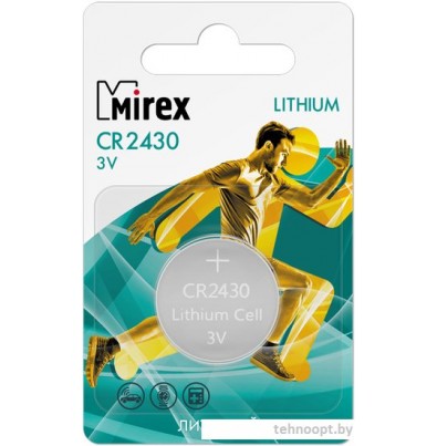 Батарейка Mirex CR2430 3V 1 шт (1/40/240) ecopack 23702-CR2430-E1