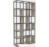 Стеллаж Hype Mebel Грос 105x210 (черный/древесина белая)
