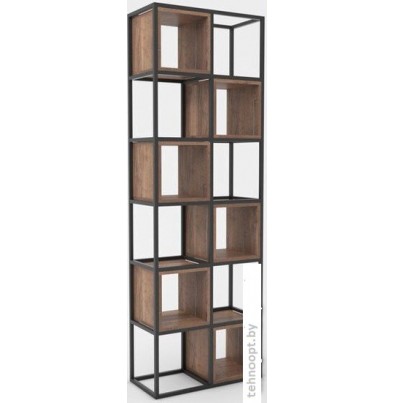 Стеллаж Hype Mebel Грос-2 70x175 (черный/дуб галифакс олово)