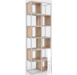 Стеллаж Hype Mebel Грос-2 70x210 (белый/дуб галифакс натуральный)