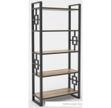 Стеллаж Hype Mebel Квадро 50x170 (черный/древесина белая)