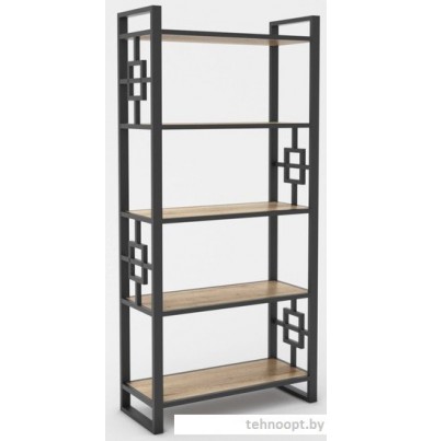 Стеллаж Hype Mebel Квадро 50x170 (черный/древесина белая)