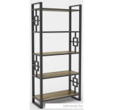 Стеллаж Hype Mebel Квадро 50x170 (черный/дуб галифакс олово)