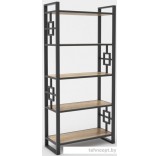 Стеллаж Hype Mebel Квадро 80x170 (черный/древесина белая)