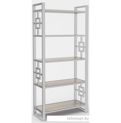 Стеллаж Hype Mebel Квадро 80x200 (белый/древесина белая)