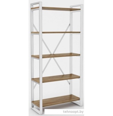 Стеллаж Hype Mebel Стандарт-2 50x170 (белый/дуб галифакс олово)