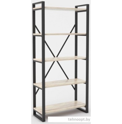 Стеллаж Hype Mebel Стандарт-2 50x170 (черный/древесина белая)