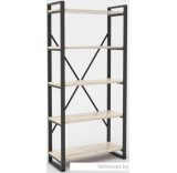 Стеллаж Hype Mebel Стандарт-2 50x200 (черный/древесина белая)