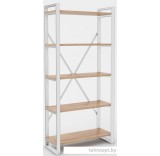 Стеллаж Hype Mebel Стандарт-2 80x170 (белый/дуб галифакс натуральный)
