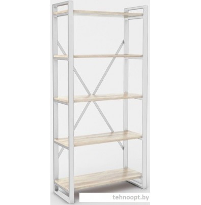Стеллаж Hype Mebel Стандарт-2 80x200 (белый/древесина белая)