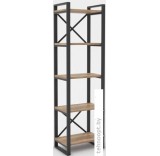 Стеллаж Hype Mebel Стандарт 50x170 (черный/дуб галифакс натуральный)