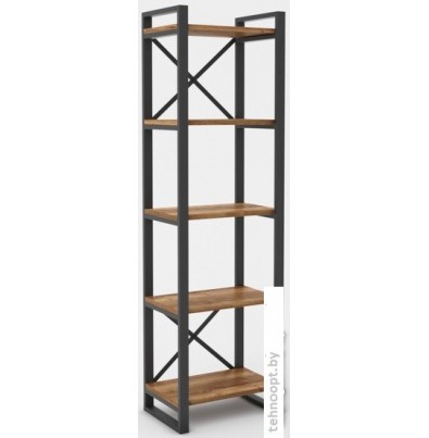 Стеллаж Hype Mebel Стандарт 50x200 (черный/дуб галифакс олово)