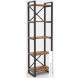 Стеллаж Hype Mebel Стандарт 80x170 (черный/дуб галифакс олово)