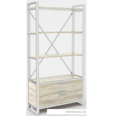 Стеллаж Hype Mebel Стандарт Люкс 50x170 (белый/древесина белая)