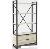 Стеллаж Hype Mebel Стандарт Люкс 50x170 (черный/древесина белая)
