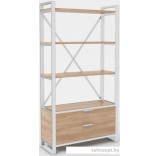Стеллаж Hype Mebel Стандарт Люкс 50x200 (белый/дуб галифакс натуральный)