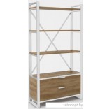 Стеллаж Hype Mebel Стандарт Люкс 50x200 (белый/дуб галифакс олово)