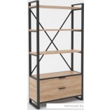 Стеллаж Hype Mebel Стандарт Люкс 50x200 (черный/дуб галифакс натуральный)