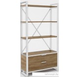 Стеллаж Hype Mebel Стандарт Люкс 80x170 (белый/дуб галифакс олово)