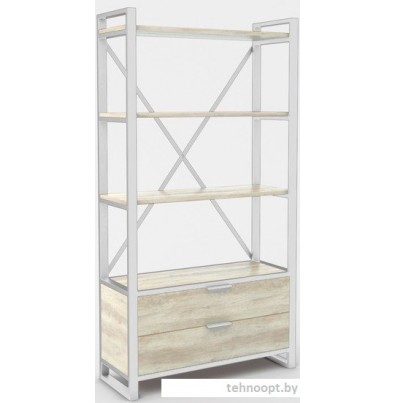 Стеллаж Hype Mebel Стандарт Люкс 80x200 (белый/древесина белая)