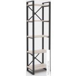 Стеллаж Hype Mebel Стандарт 80x200 (черный/древесина белая)