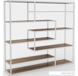 Стеллаж Hype Mebel Зиг-Заг 170x150 (белый/дуб галифакс олово)