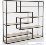 Стеллаж Hype Mebel Зиг-Заг 170x150 (черный/древесина белая)