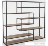 Стеллаж Hype Mebel Зиг-Заг 170x150 (черный/дуб галифакс натуральный)