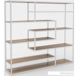 Стеллаж Hype Mebel Зиг-Заг 200x150 (белый/дуб галифакс натуральный)